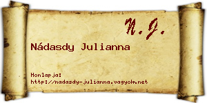 Nádasdy Julianna névjegykártya